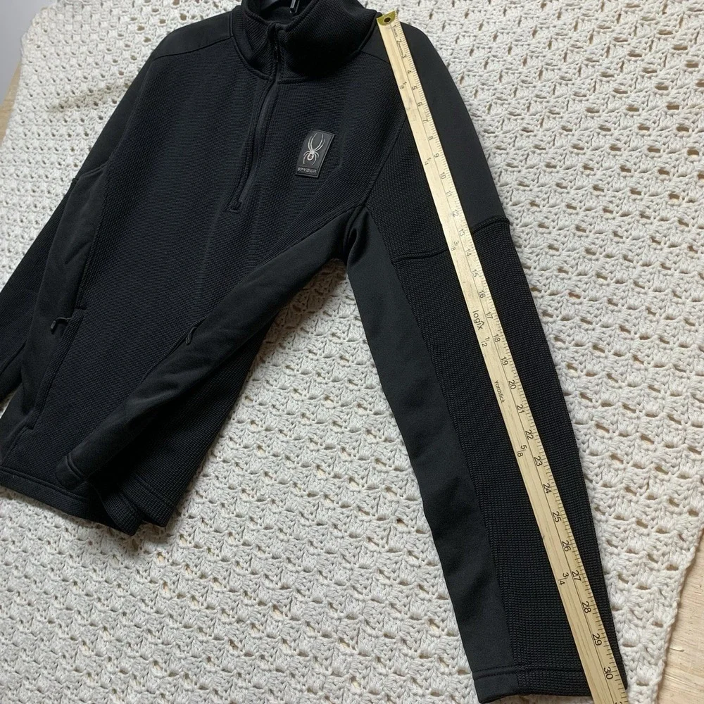 Spyder Sweater Jacket Fleece Mens Sz L Black Outbound Core Half 1/4Zip‎ Pullover